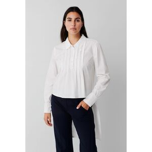 Jonathan Simkhai White High Low Button Up Shirt Top  Women's Size Large